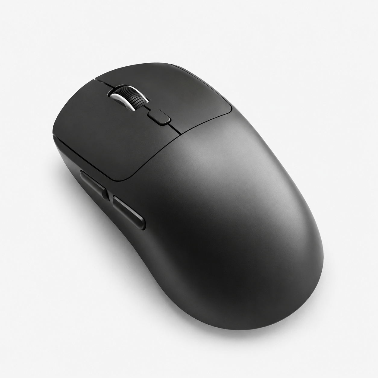 Black rechargeable wireless mouse side button detail