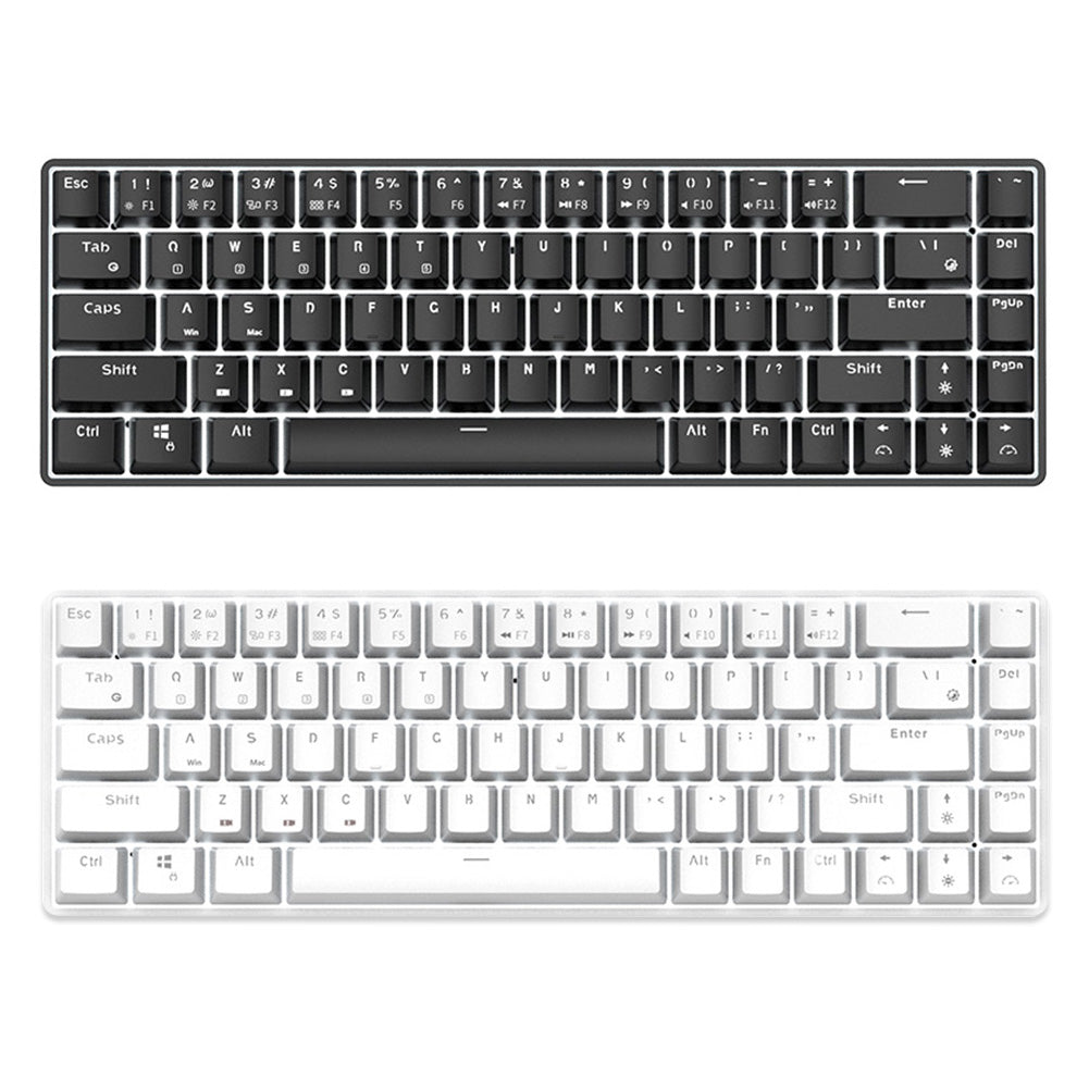 68-key Bluetooth mechanical keyboard in black and white