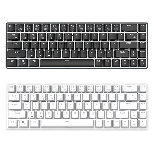68-key Bluetooth mechanical keyboard in black and white