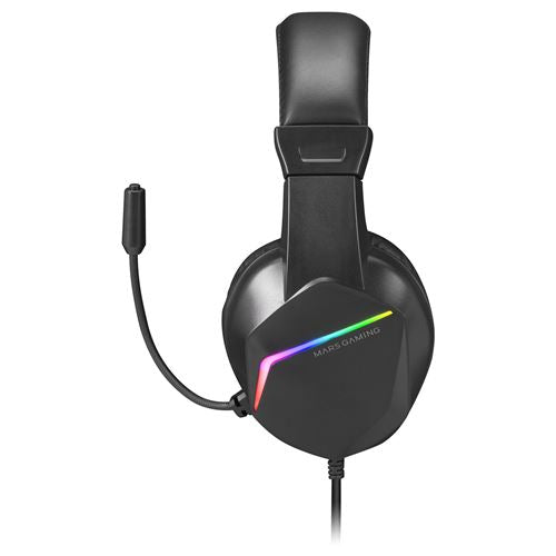 Mars Gaming MH122 Over-Ear Gaming Headset - FRGB Rainbow Lighting, Black