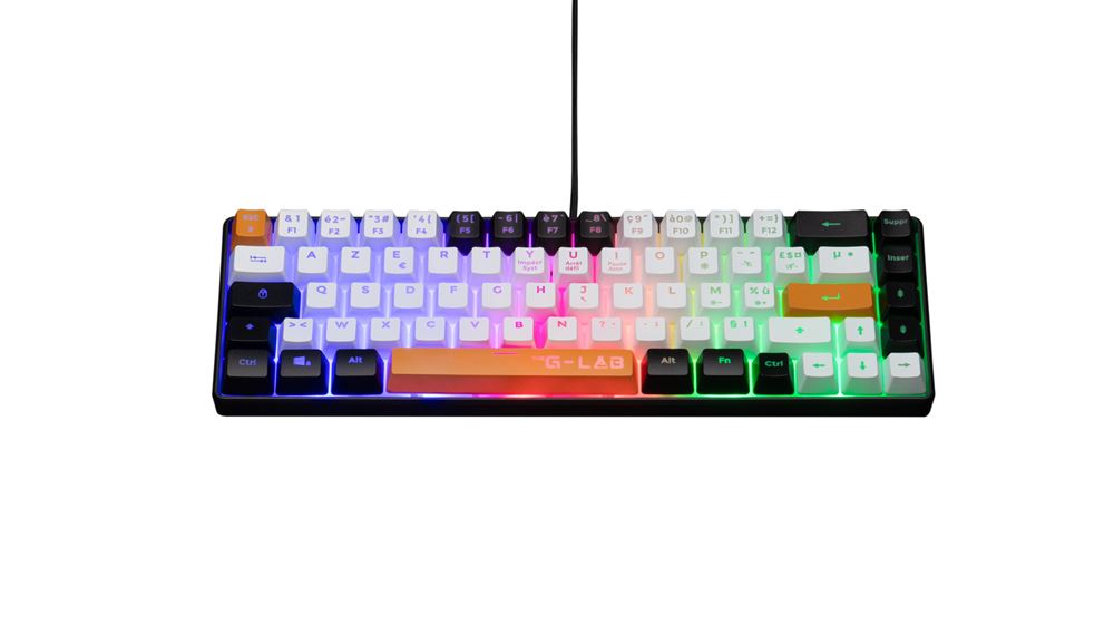 The G-Lab Keyz Hydrogen Wired Gaming Keyboard, Black/White/Orange
