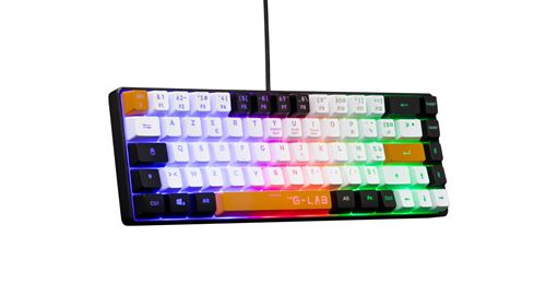 The G-Lab Keyz Hydrogen Wired Gaming Keyboard, Black/White/Orange