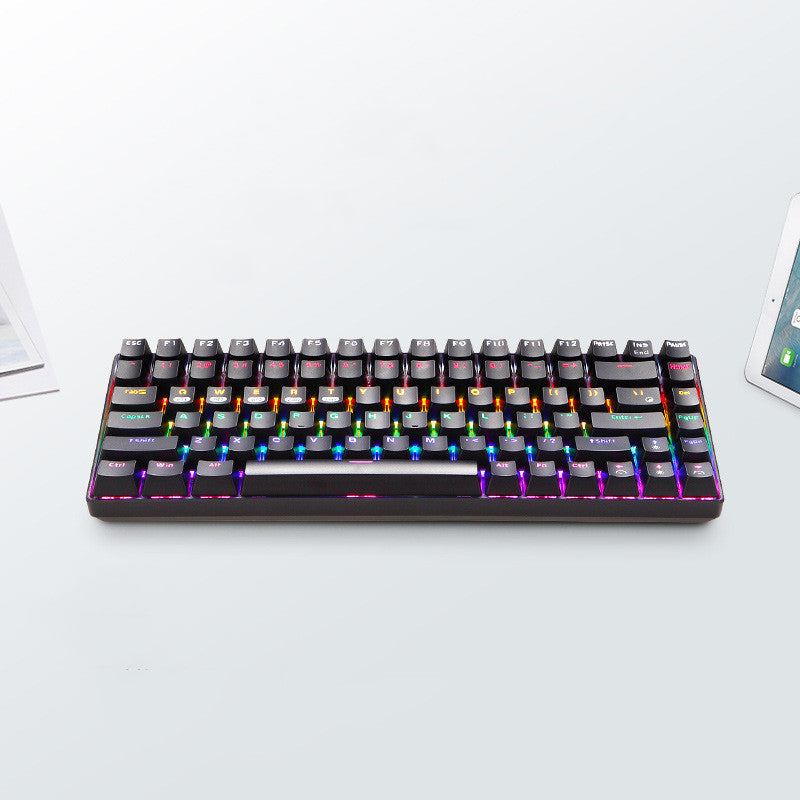 Black 84-key RGB mechanical keyboard angled view