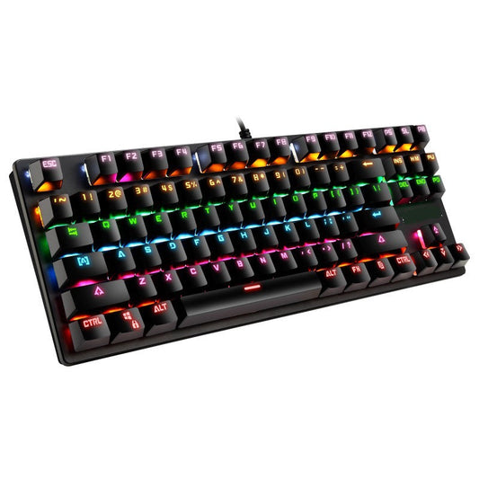 Black 87-key wired RGB mechanical keyboard