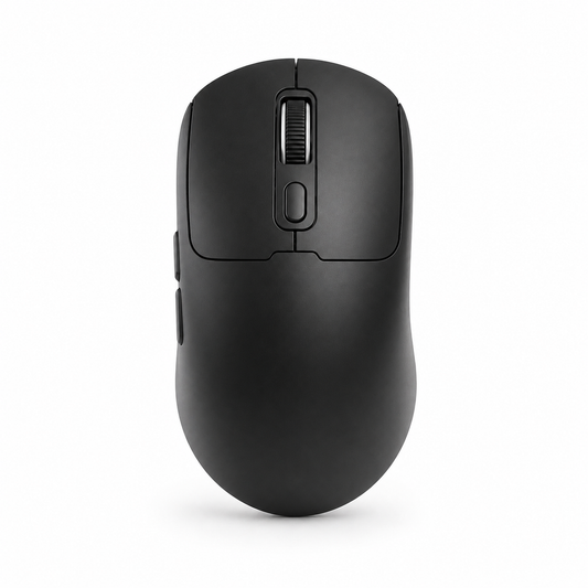 Black tri-mode rechargeable wireless mouse