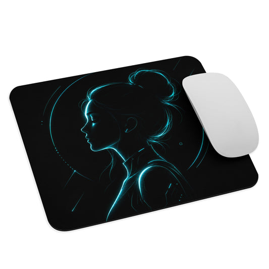 Cyan Aura Mouse Pad with white mouse on a clean product mockup